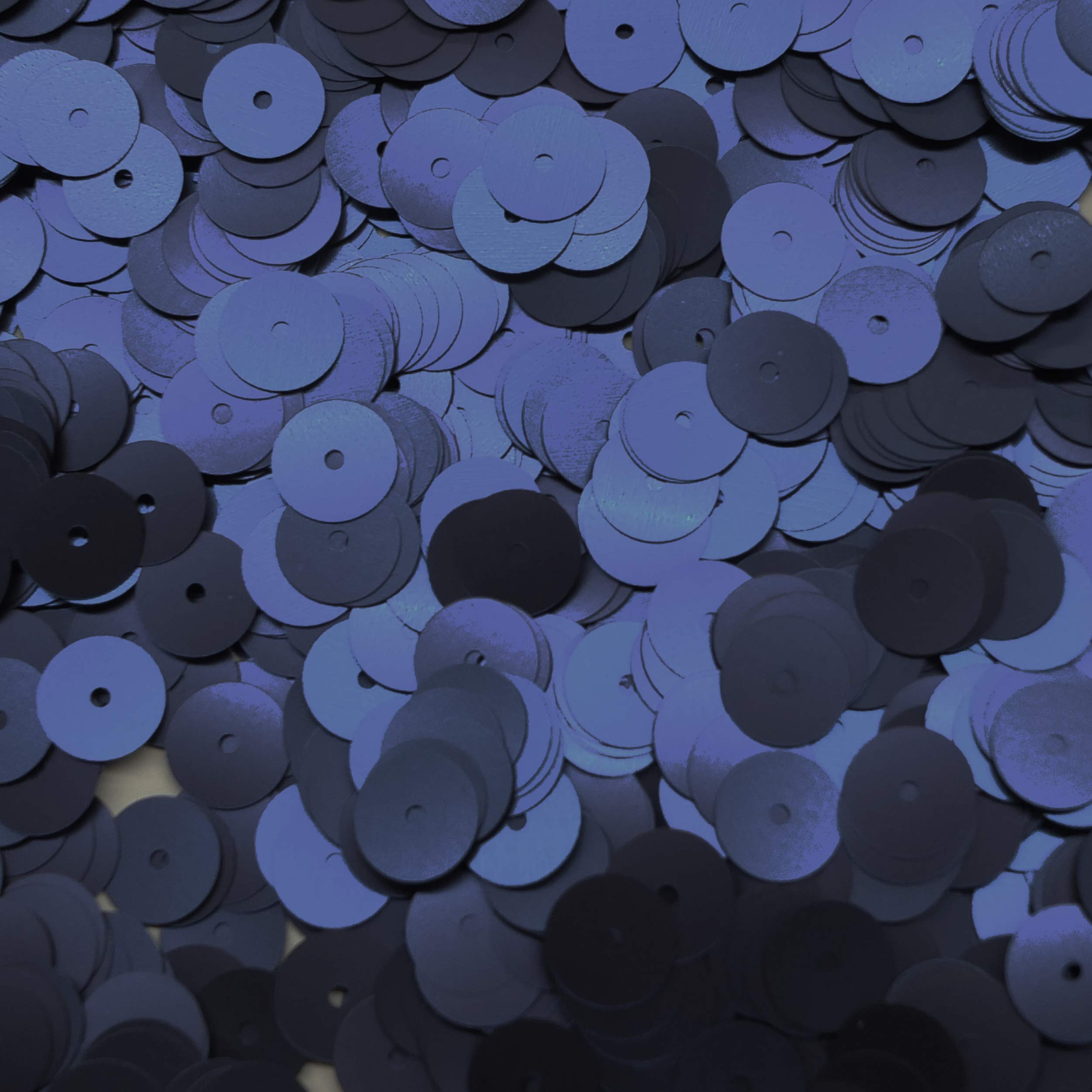 8mm Flat Sequins Navy Blue Matte Metallic Medium Hole Made in USA