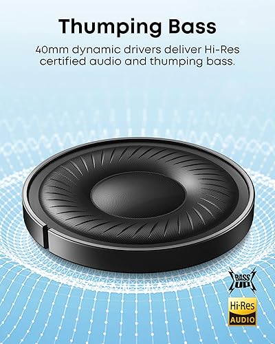 Miniatura 3 de Soundcore by Anker Q20i Auriculares híbridos con cancelación activa de ruido, Bluetooth inalámbrico sobre la oreja, tiempo de reproducción ANC de 40
