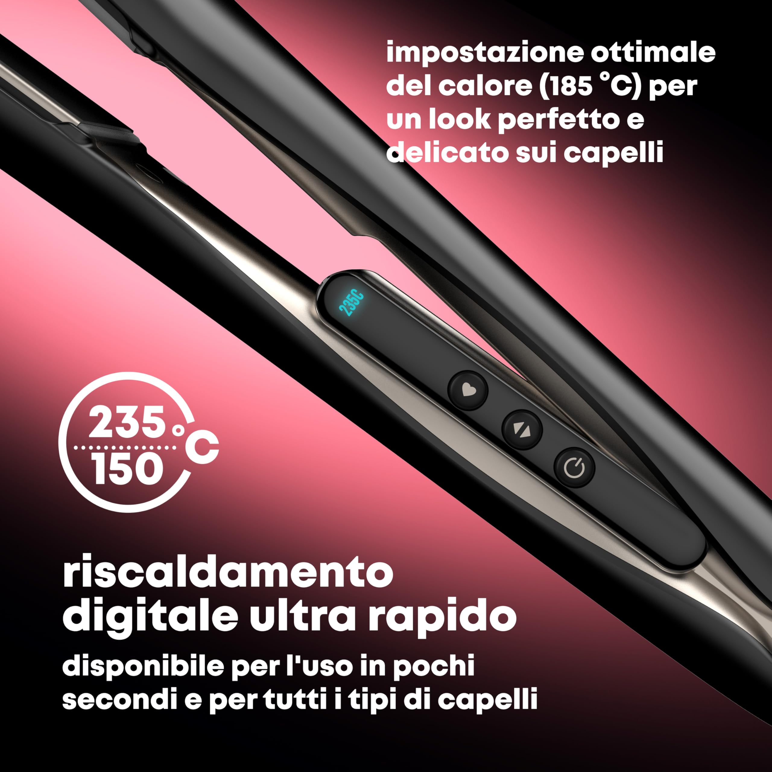 REVAMP Enigma Radiance Piastra Larga Ionica - Piastre Extra Larghe | Styling Veloce, Design Curvo, Onde e Ricci Duraturi, Ceramica, Professionale da Salone