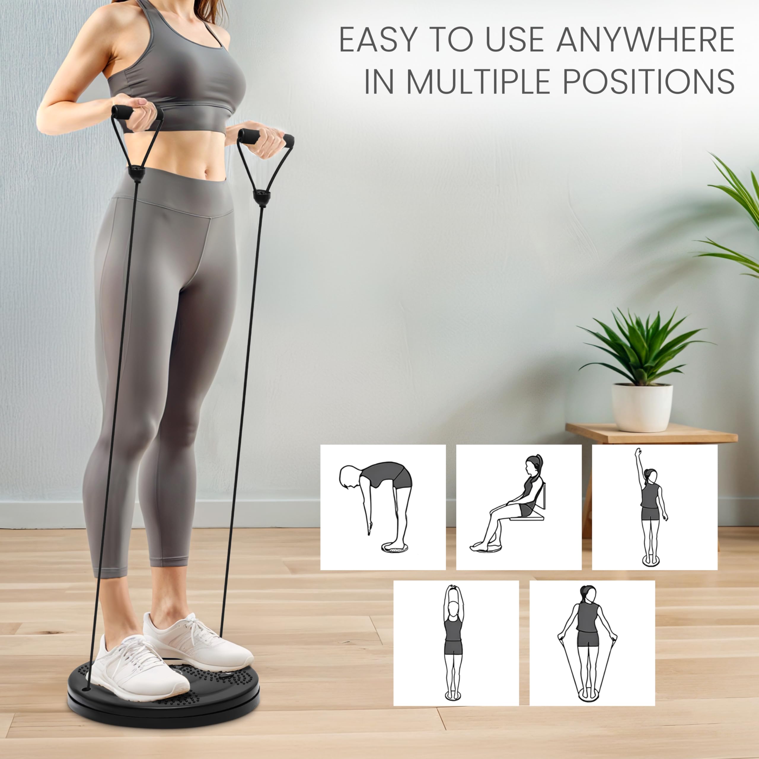 Belle Vous Pedana Vibrante - Waist Whisper - Sport Attrezzi Palestra a Casa - Supporto Girevole Fitness - Disco Rotante per Esercizi