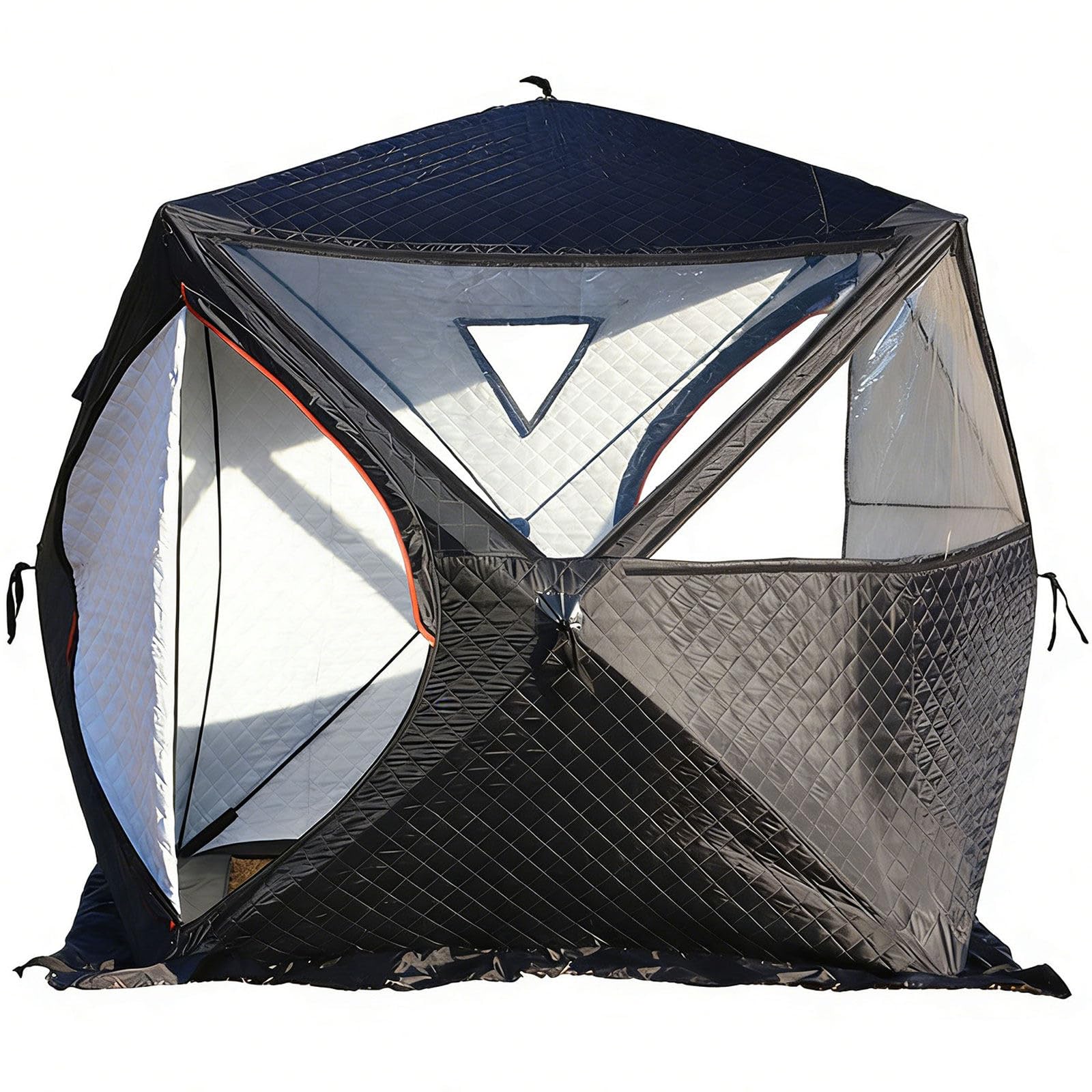 3-lagiges Winter-Angelzelt aus Baumwolle, Outdoor-Saunazelt für 3–5 Personen – langlebig & warm Outdoor Camping Eisangeln Shelter Zelt | Kaminloch Ofenmündung | 2 Türen Sauna-Tent-2.1m