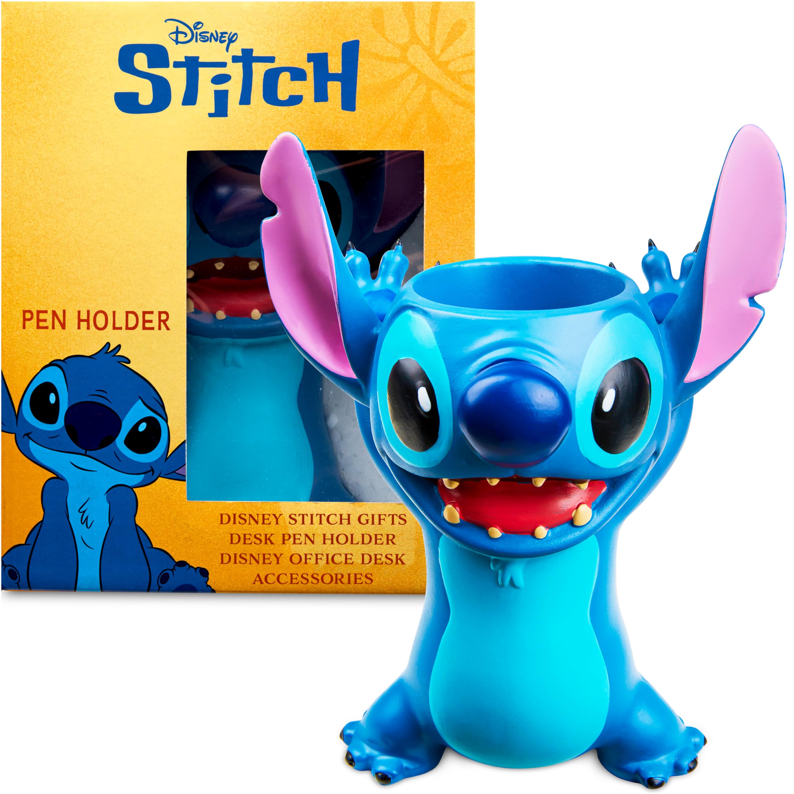 Disney Stitch Pen Holder 3D Cute Desk Accessories and Stationery Organiser Stitch Gifts for Girls Pencil Pot Kids Teens Desk Decor