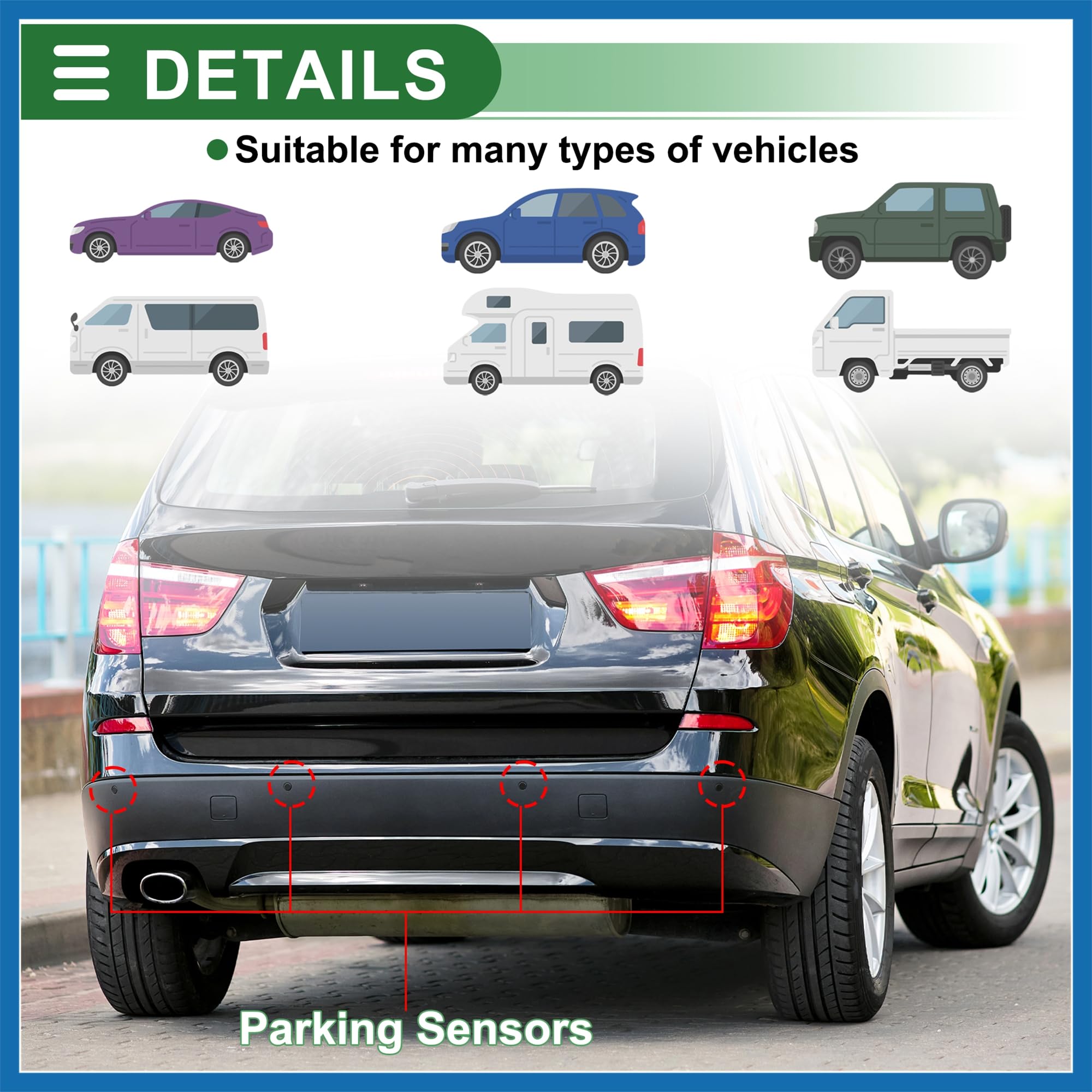 A ABSOPRO Système Universel De Radar De Recul Pour Voiture Avec Avertissement Sonore De Distance De Détection De 4 Capteurs De Stationnement rouge Remplacement d'article