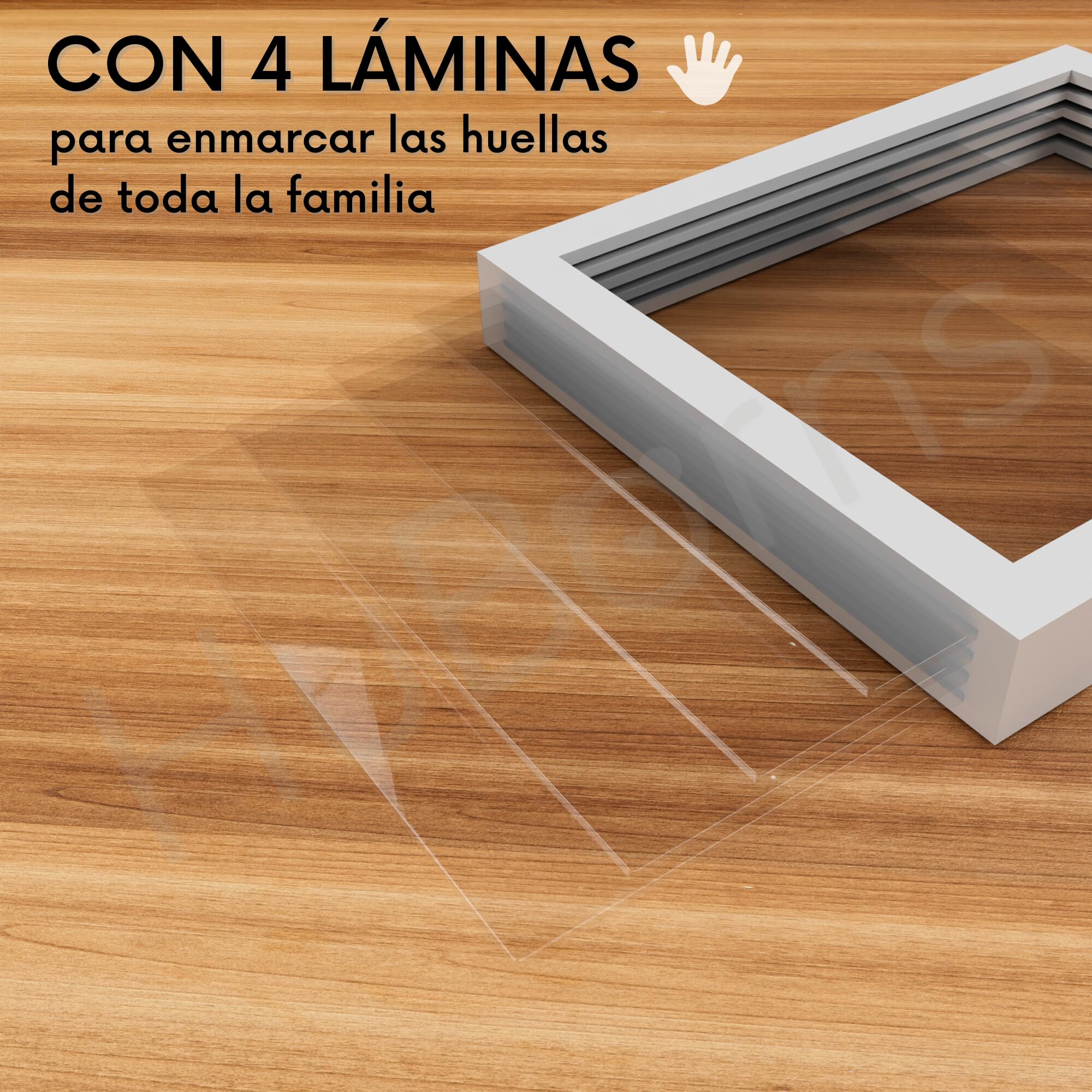 HuBorns – Kit huellas familia con pinturas, marco huellas bebé recién nacido, regalo familiar original, recuerdo padres e hijos y decoración hogar — view 6