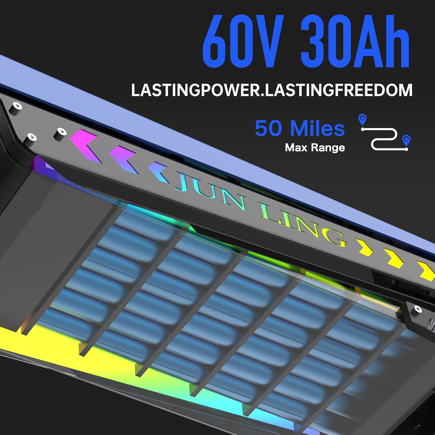 JL80 Off-Road Electric Scooter for Adults, 6000W Dual Motor, 60V 30Ah, Up to 43 MPH, 50 Miles Long Range, 12" Pneumatic Tires, Foldable Commuter E-Scooter