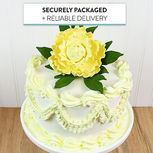 Miniatura 4 de Global Sugar Art y el chef Alan Tetreault - Flores de pasta de goma para tartas - Decoración de peonía amarilla para tartas - Hecho a mano - 1 unidad