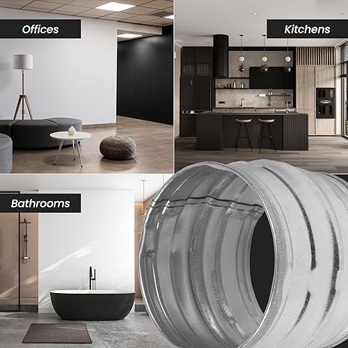 Miniatura 5 de Conector de conducto de ventilación de metal galvanizado de 4 pulgadas - Extensión redonda para ventilación - Acoplador de ventilación de secadora