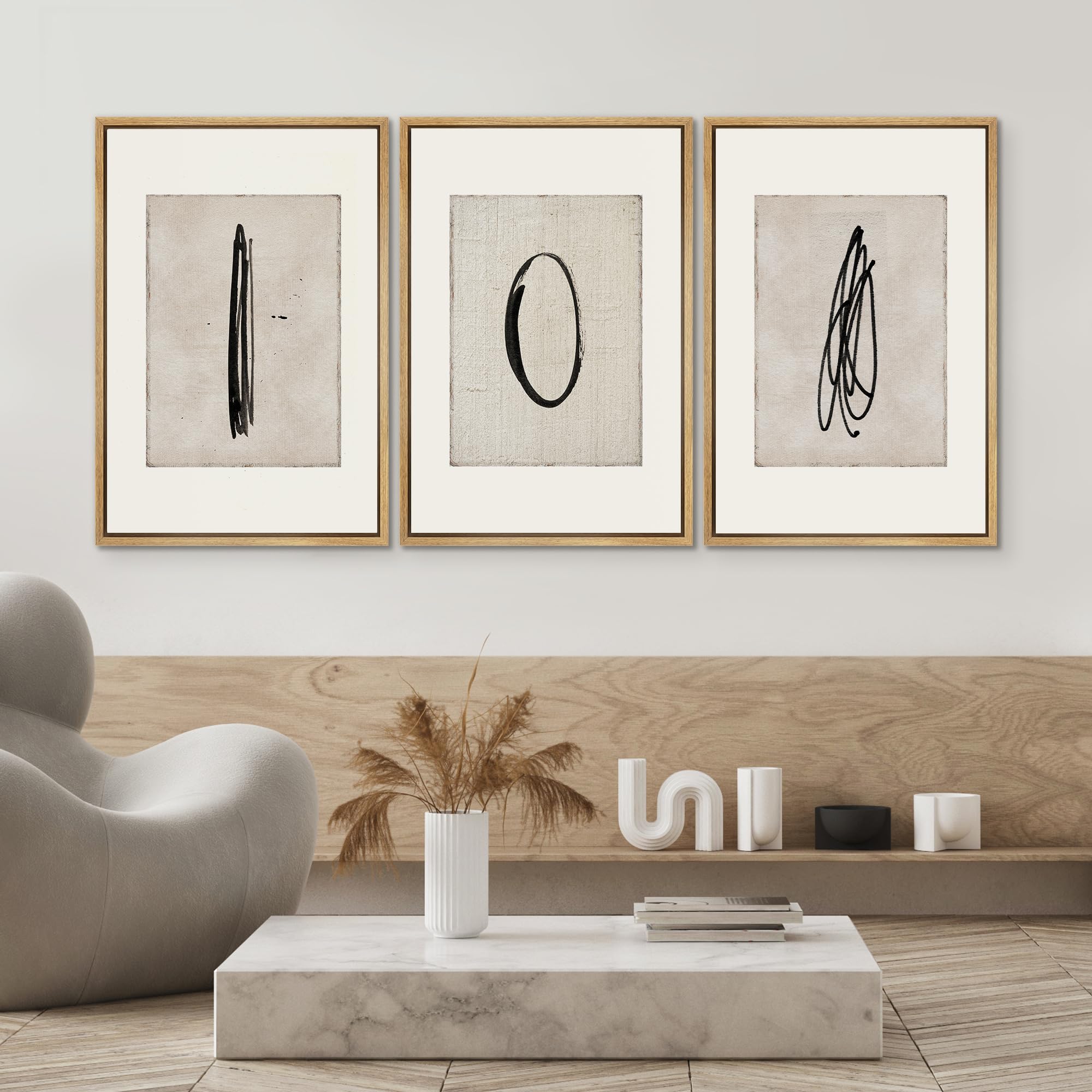 Amazon.com: SIGNWIN Framed Canvas Print Wall Art Set Mid-Century