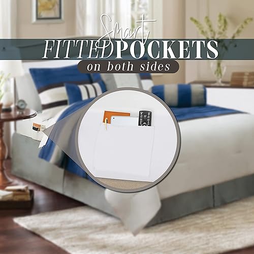 Miniatura 6 de Elegant Comfort Cirena - Juego de sábanas de microfibra de 12 piezas con juego de sábanas de 6 piezas, bolsillos inteligentes y almohadas