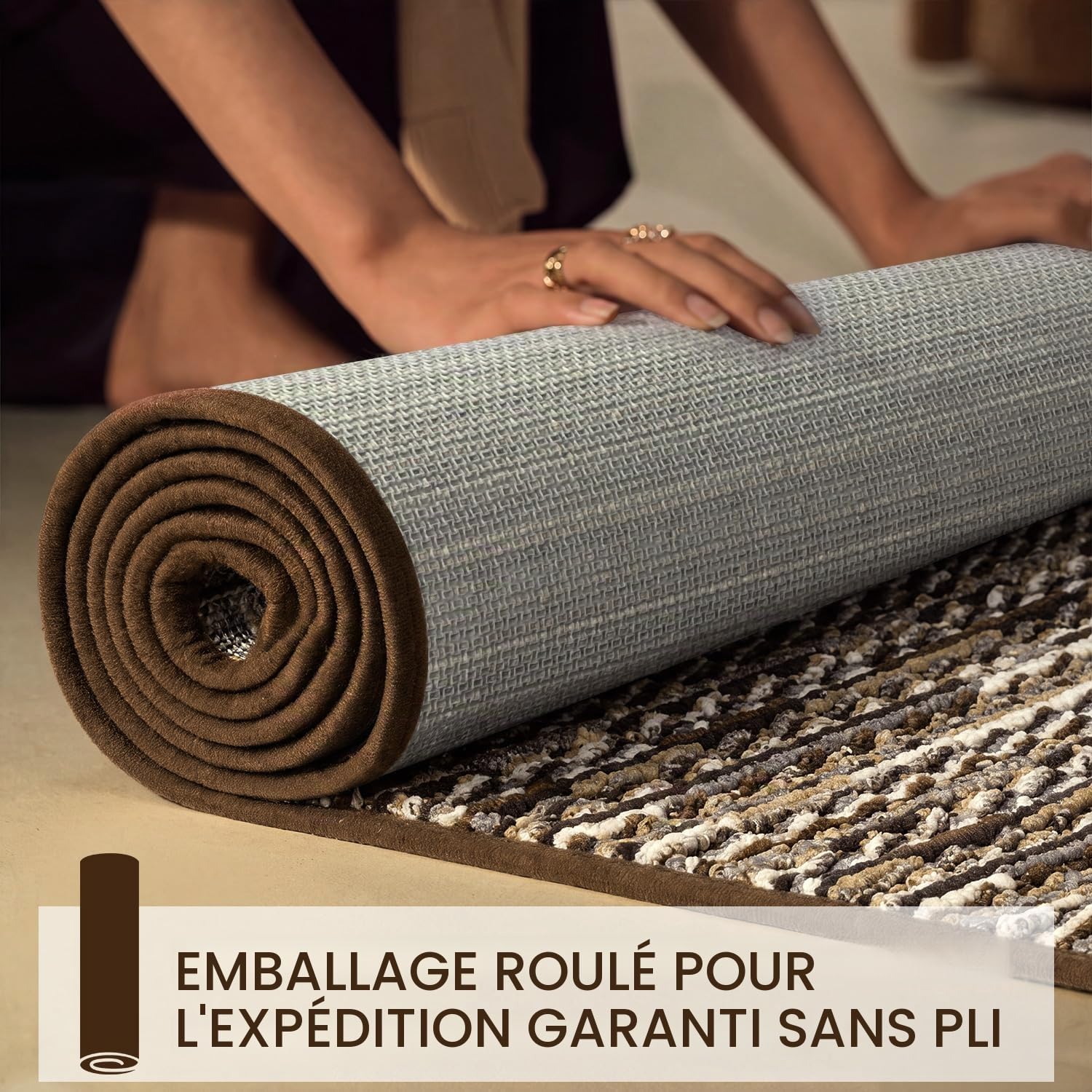 Biscpro Tapis d'entrée Interieur 50x120cm Paillasson,Antidérapant Lavable Tapis de Porte,pour Passage,Couloir,Cuisine,Terrasse,Jardin,Chambre-Café
