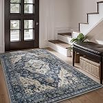MontVoo-Area Rug 5X7 Rugs for Living Room-Beige Machine Washable Rug-Soft Living Room Rug-Vintage Non Slip Carpet-Rugs for Bedrooms Dining Room Living Room Office