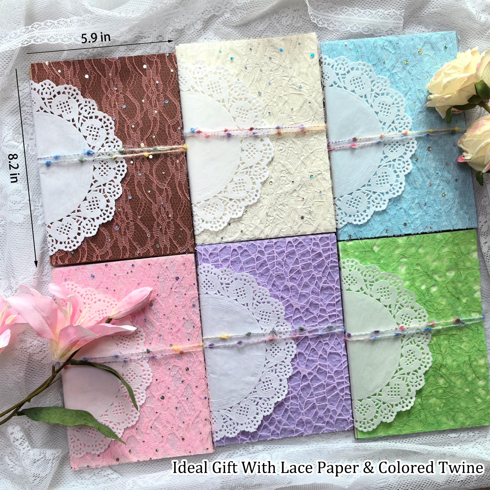 Wielobarwny papier teksturowany i tkanina siatkowa, 120 arkuszy papieru do scrapbookingu