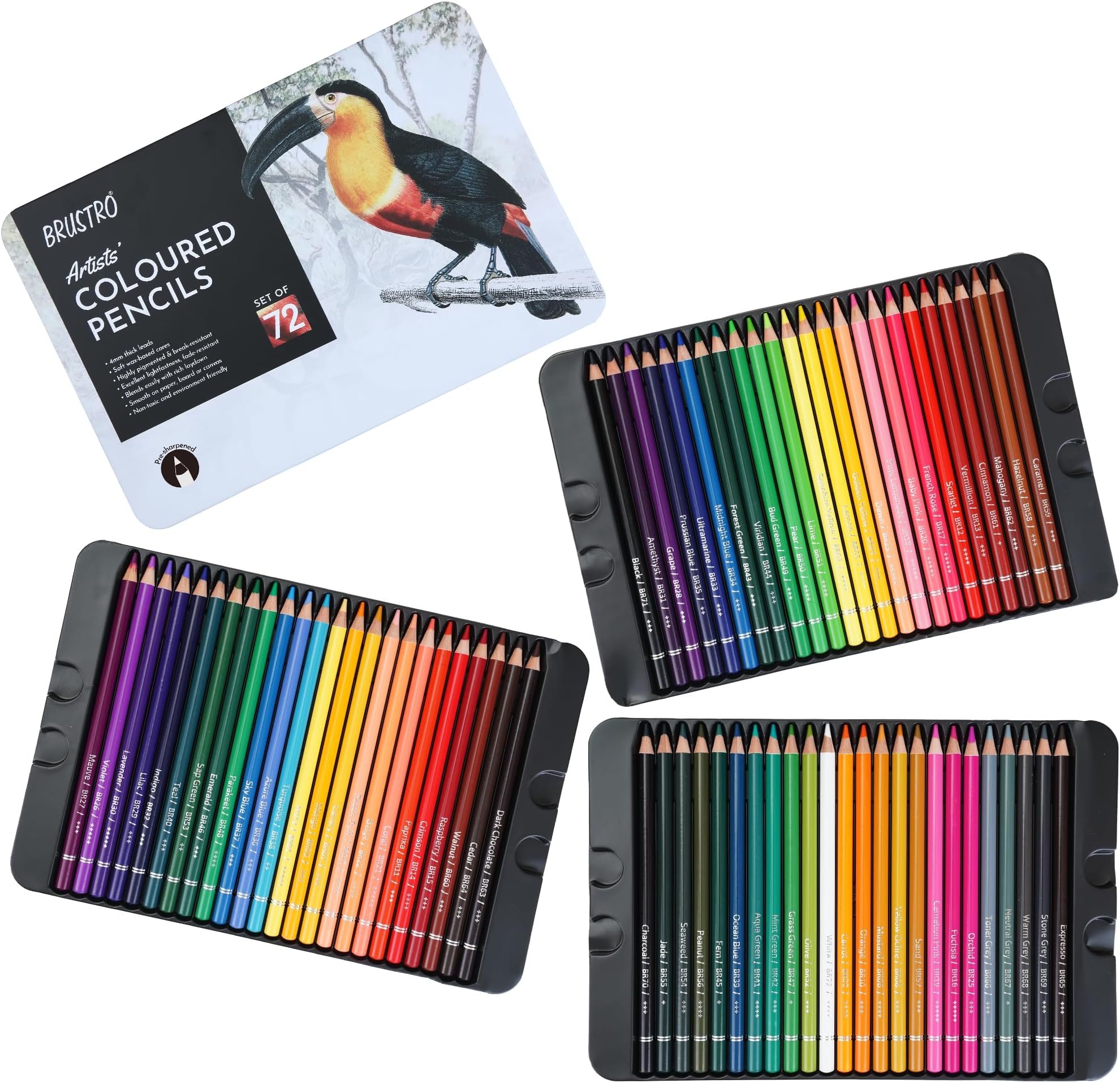 Artists' Colour Pencil (In Elegant Tin Box) Set of 72