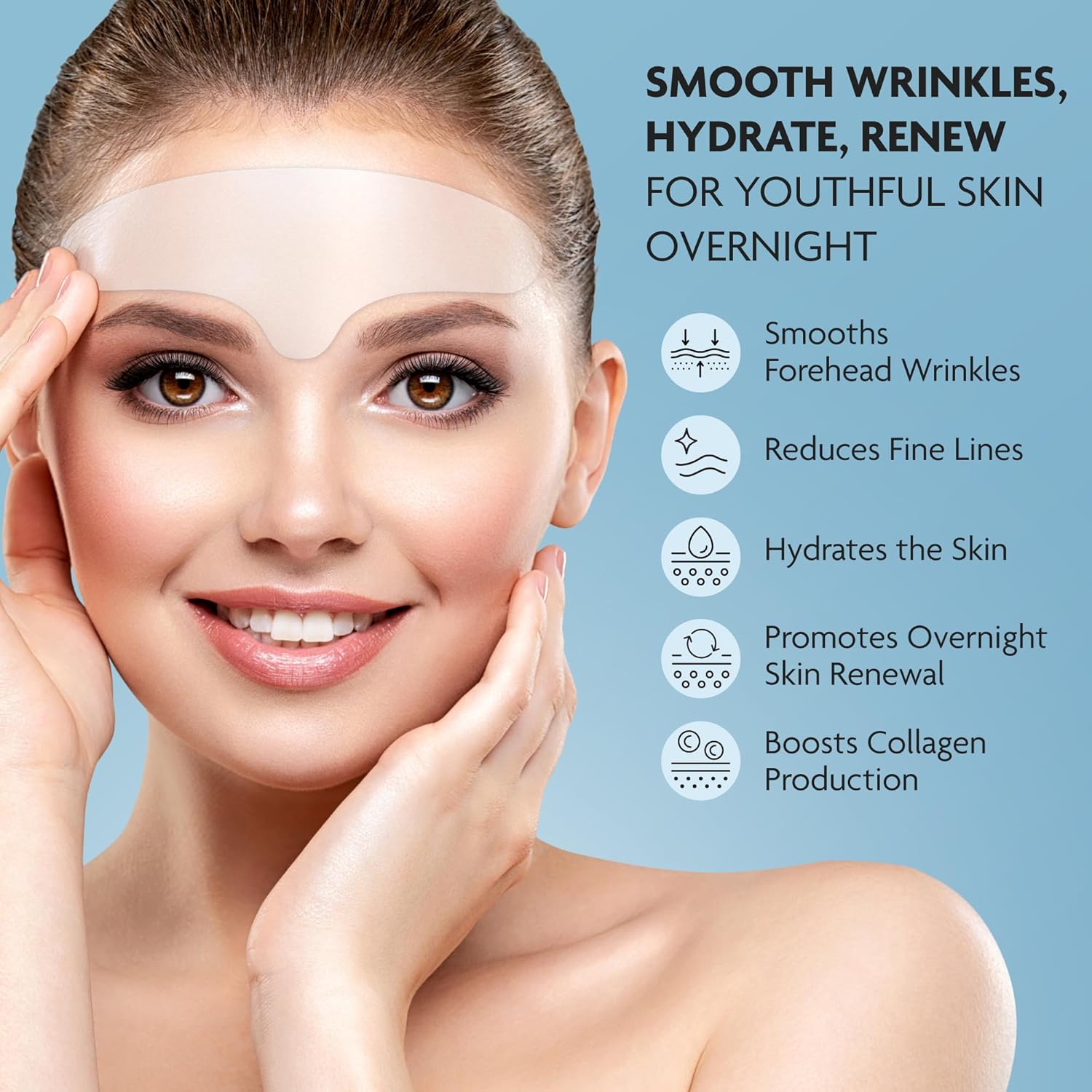 Dersie Silicone Forehead Wrinkle Patches: Overnight Use Forehead Wrinkles Treatment - Reusable Anti Wrinkle Pads for Wrinkles - 3 Patches - Image 4