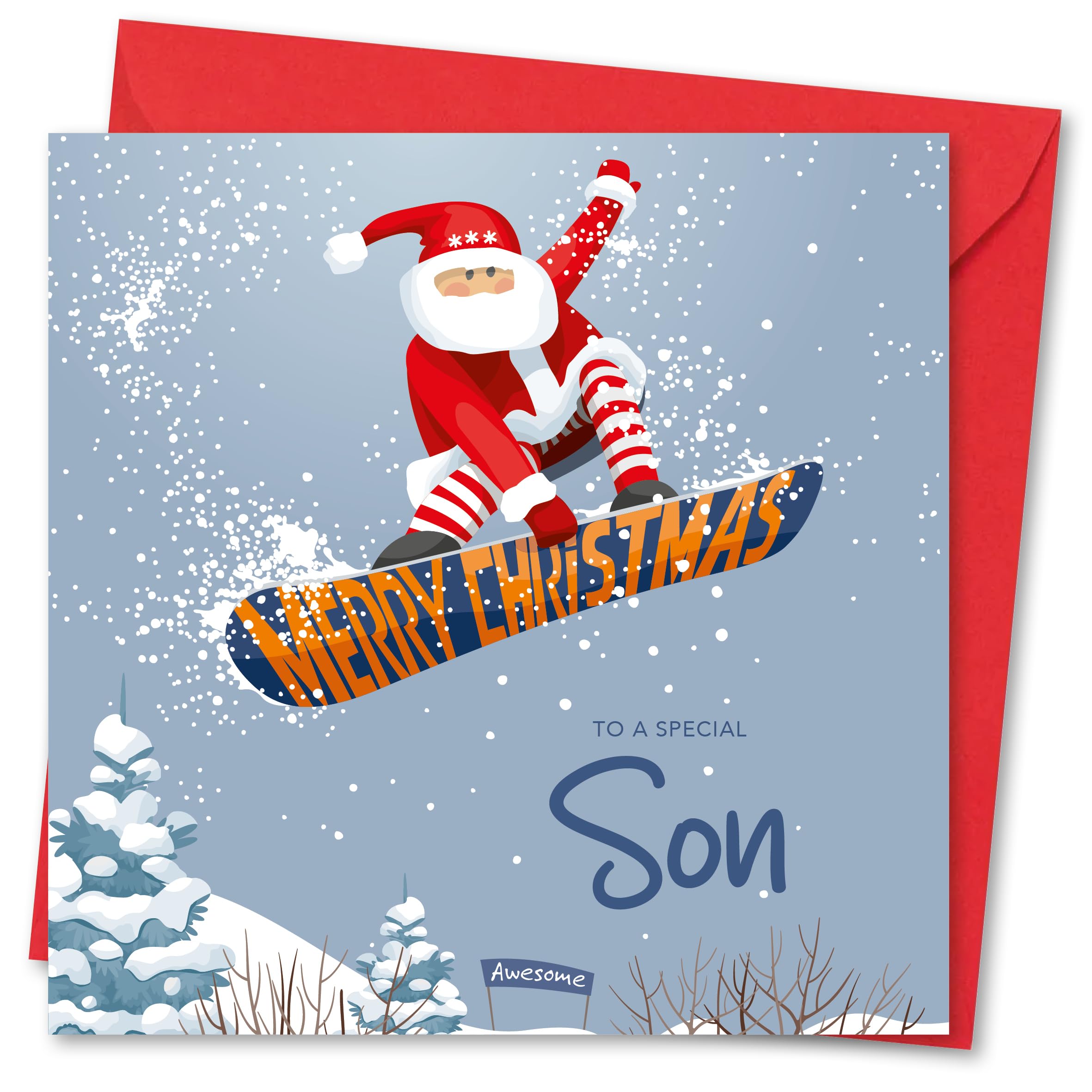 Christmas Card For Daughter. Girl With Gift Design. Verse Inside - View #2