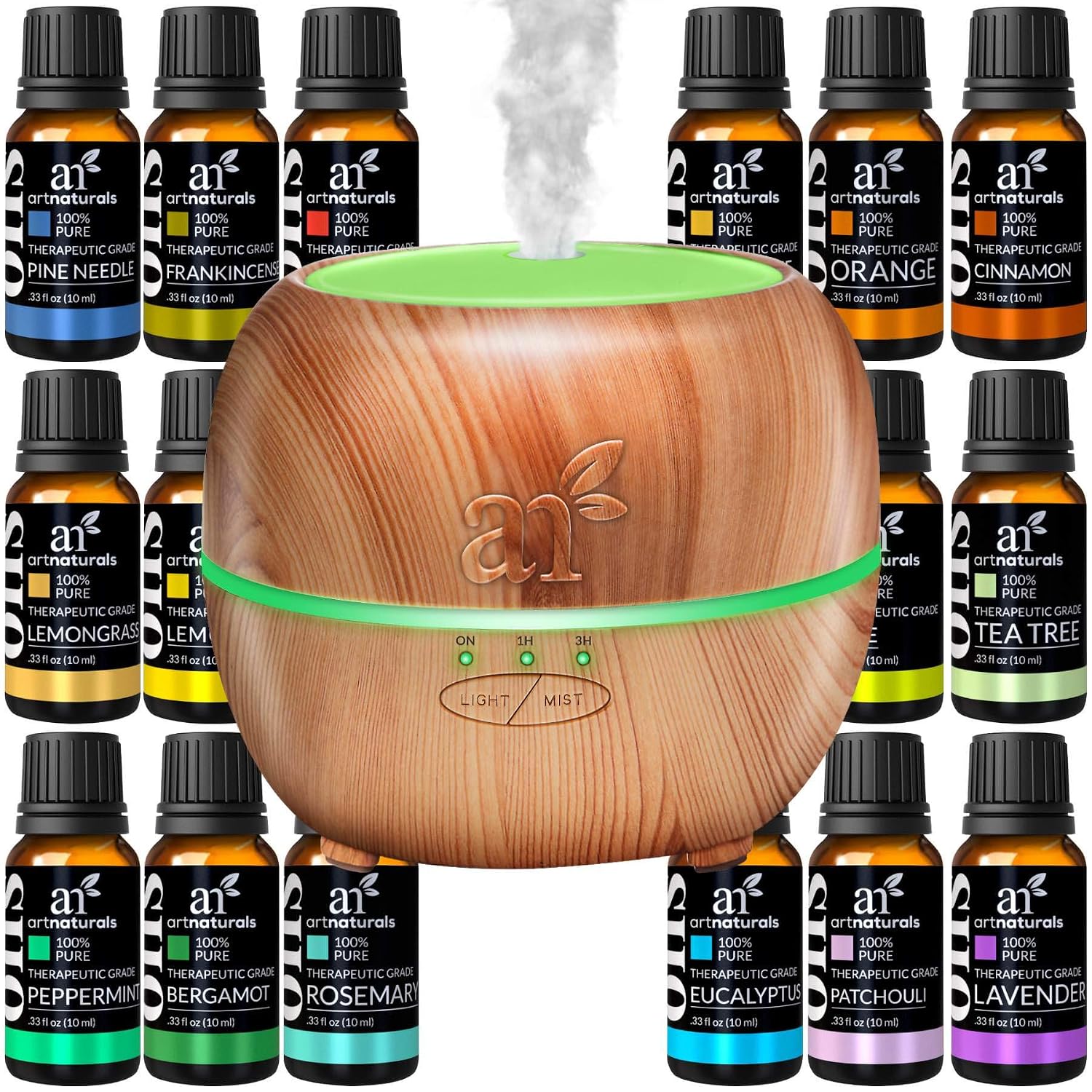 ArtNaturals Aromatherapy Set 16 Essential Oils and 150ml Diffuser Tank