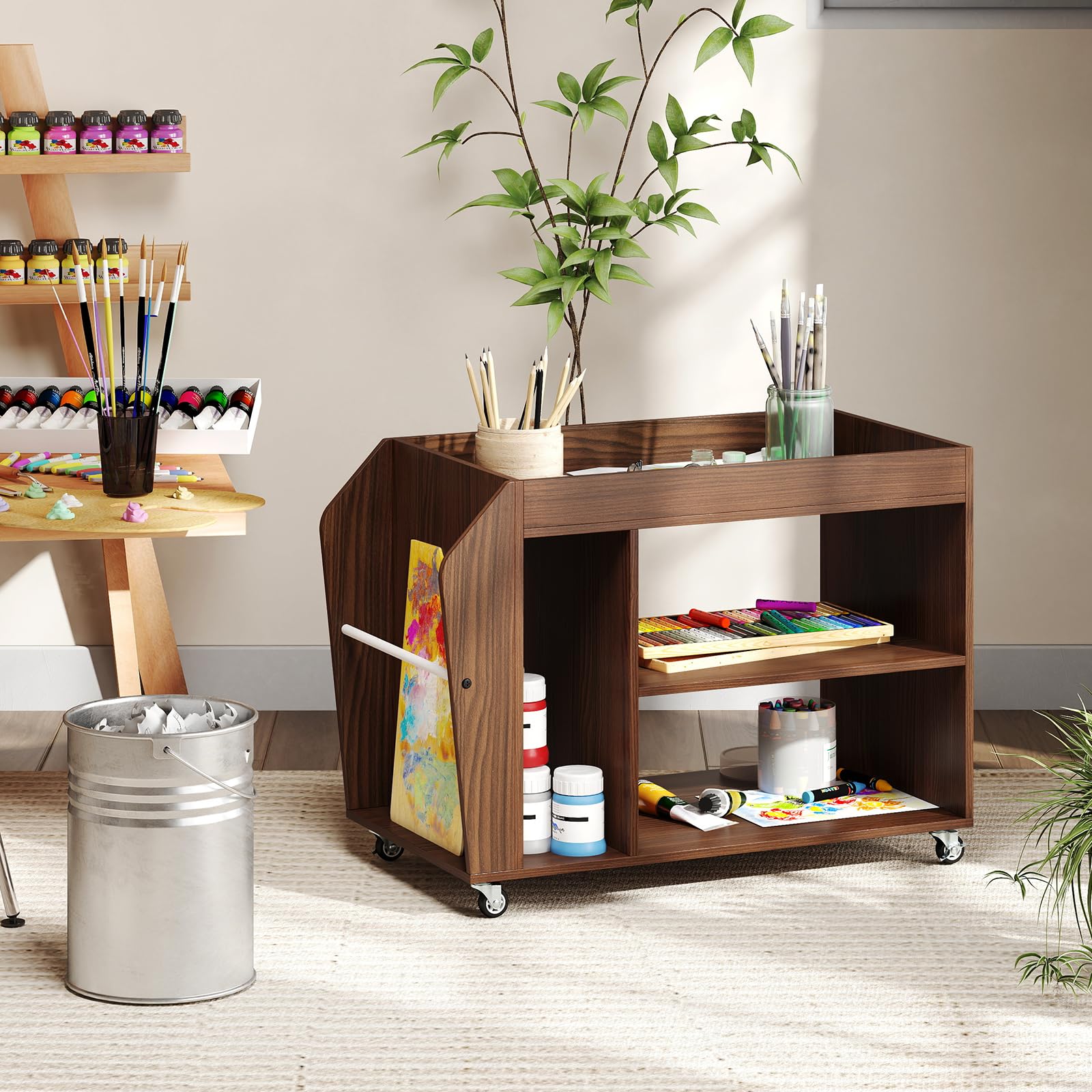 Amazon.com: Giantex Rolling End Table with Storage, 3-Tier Side