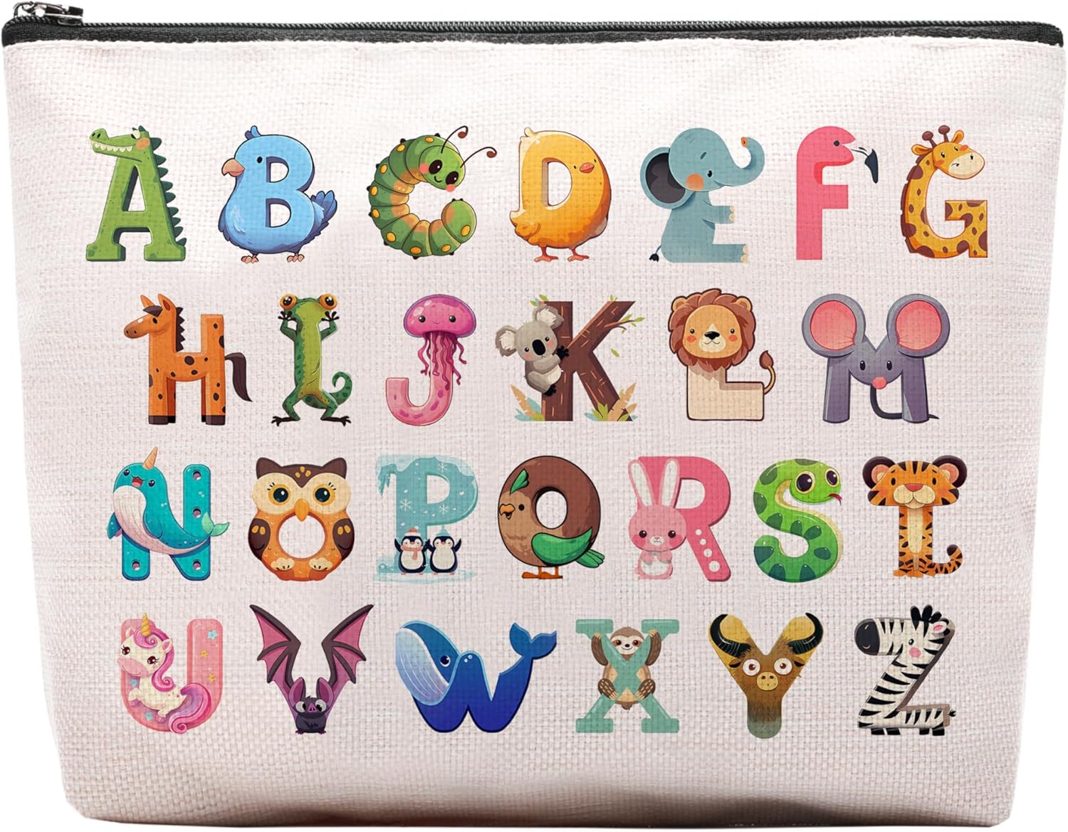 Adorable Animals Alphabet Cosmetic Bag for Her