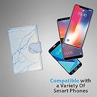 Vista 4 de Billetera para teléfono celular y tarjetero para funda de teléfono Compatible con iPhone (azul liso)