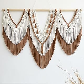Tapiz grande de macramé para colgar en la pared, tapiz bohemio para decoración de pared, elegante tapiz bohemio hecho a mano, decoración del hogar para dormitorio, sala de estar, apartamento, boda,