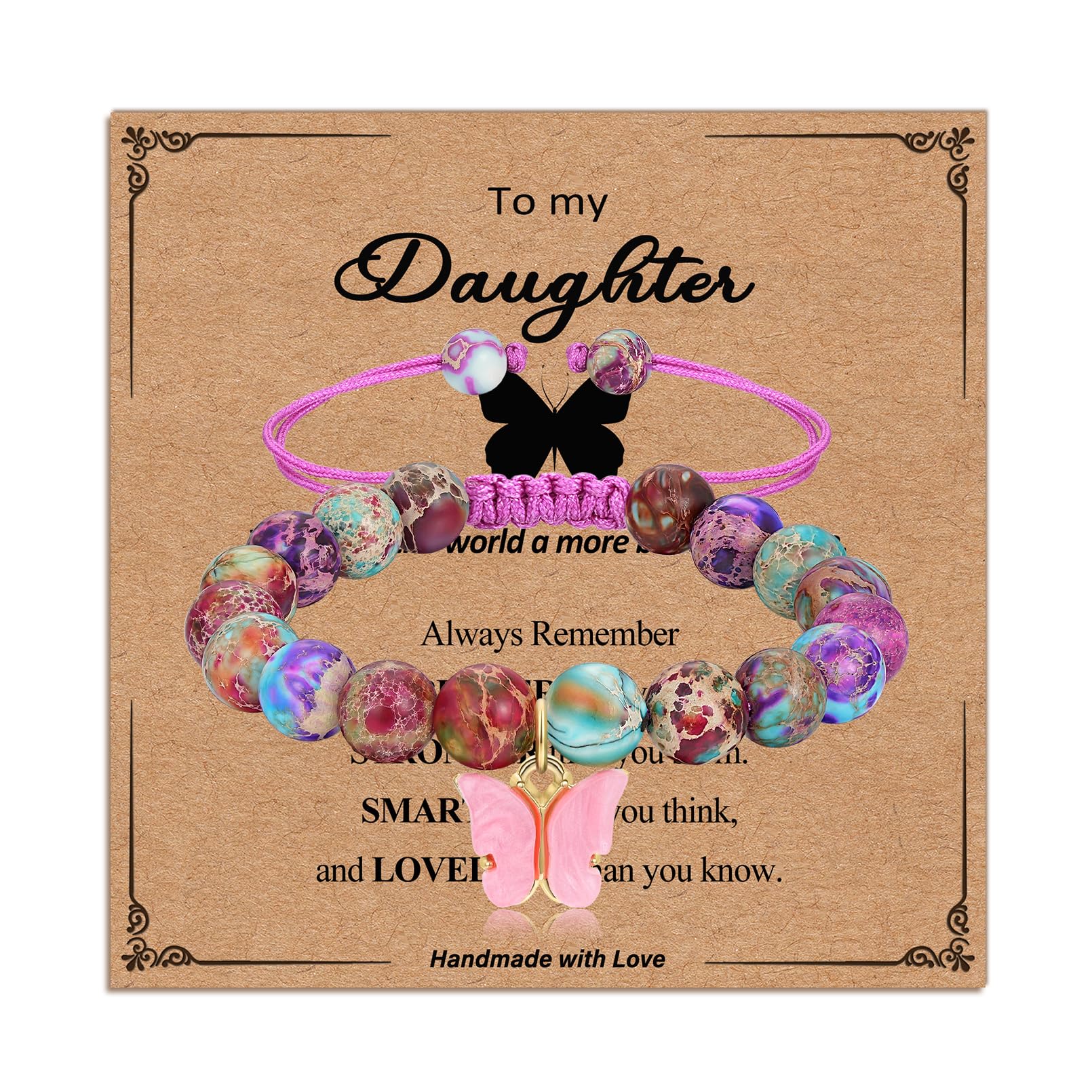 4-12 Year Old Girl Birthday Gifts, Adjustable Pink White Pearl Beaded Bracelet for Teen Girls, 4-12th Happy Birthday Christmas Graduation Gifts for Daughter Granddaughter Niece