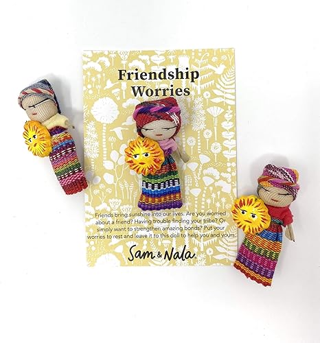Miniatura 9 de Sam & Nala Muñecos preocupados, muñeca de Guatemala, completamente hecha a mano de tela guatemalteca, aporta comodidad y paz a todos los que te