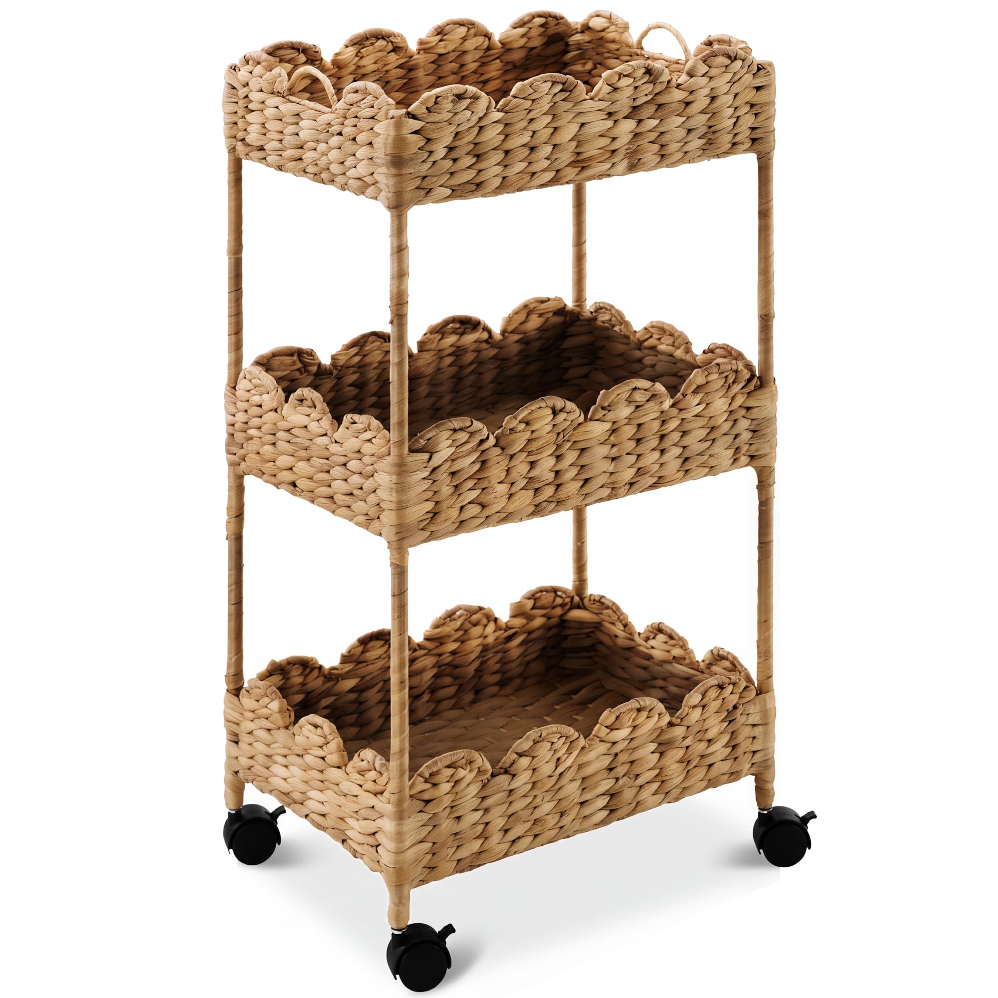 Choice Products 3-Tier Scalloped Nursery Caddy w/Wheels