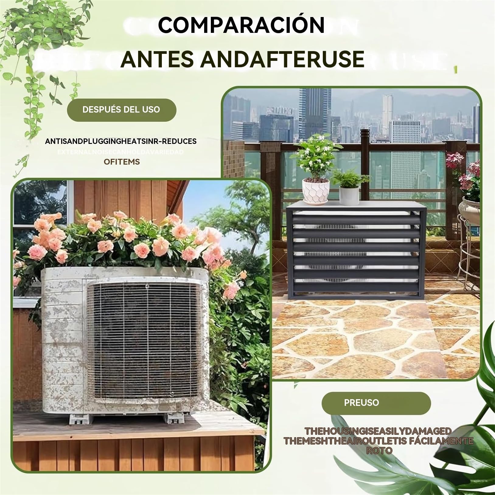 Cubierta impermeable para aire acondicionado al aire libre de 1,5 P, protección solar a prueba de polvo para unidades de aire acondicionado, ideal para calderas y equinto al aire libre, protector de