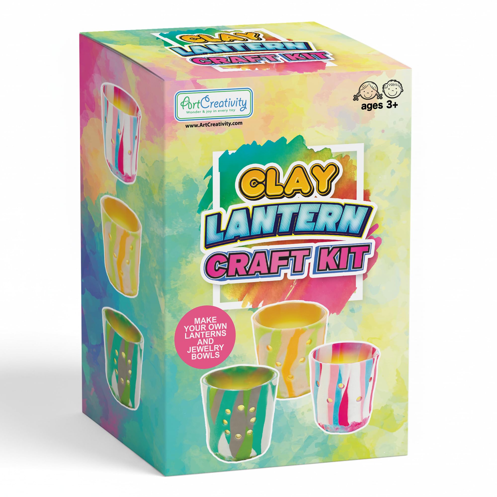 Amazon.com: ArtCreativity DIY Clay Lanterns Making Kit - Makes 3