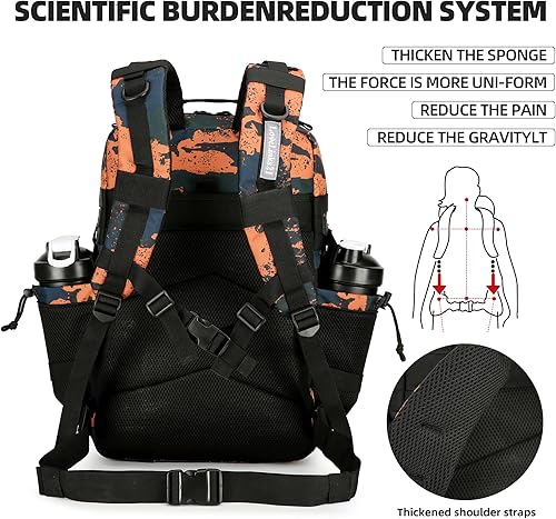 Miniatura 3 de Mochila táctica militar de 45 L para senderismo, hombres y mujeres, mochila militar Molle para camping, pesca, viajes, Marte Camo, Mochilas Daypack