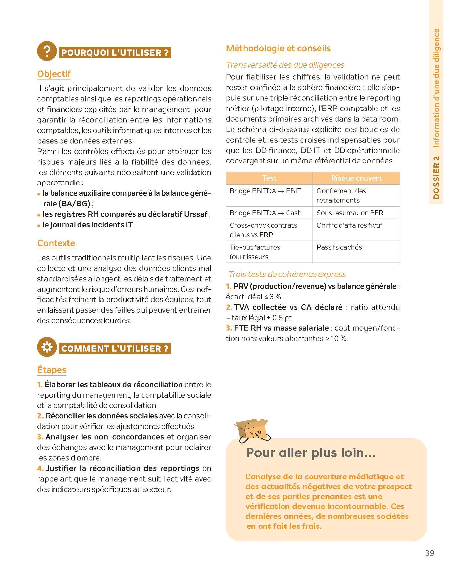 La boîte à outils des due diligences: 72 outils et méthodes