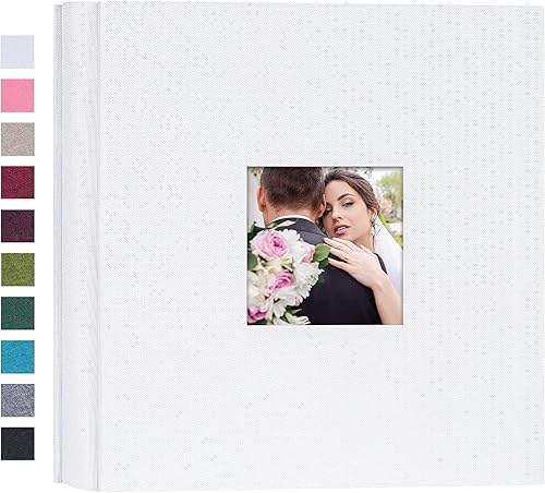 Mublalbum Álbum de fotos pequeño de 4 x 6 pulgadas, 200 fotos, cubierta de lino, libro de fotos con bolsillos horizontales para boda, aniversario
