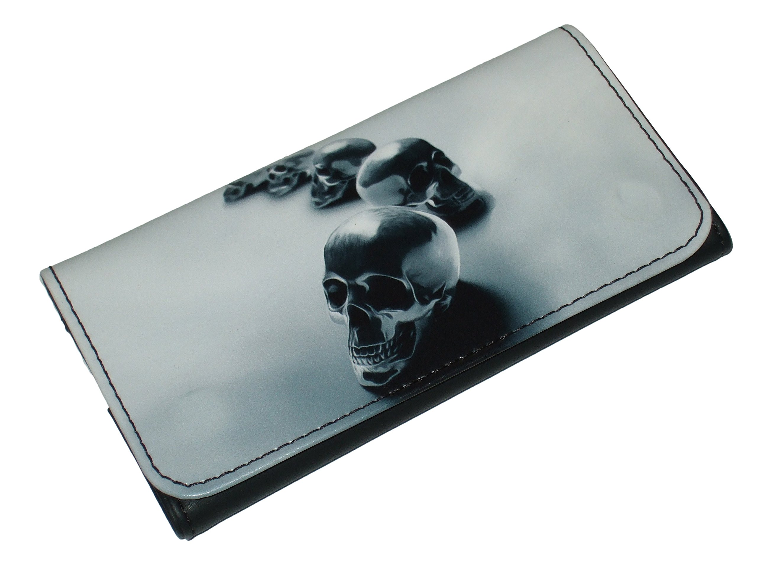 Faux Leather Tobacco Pouch Five Skulls