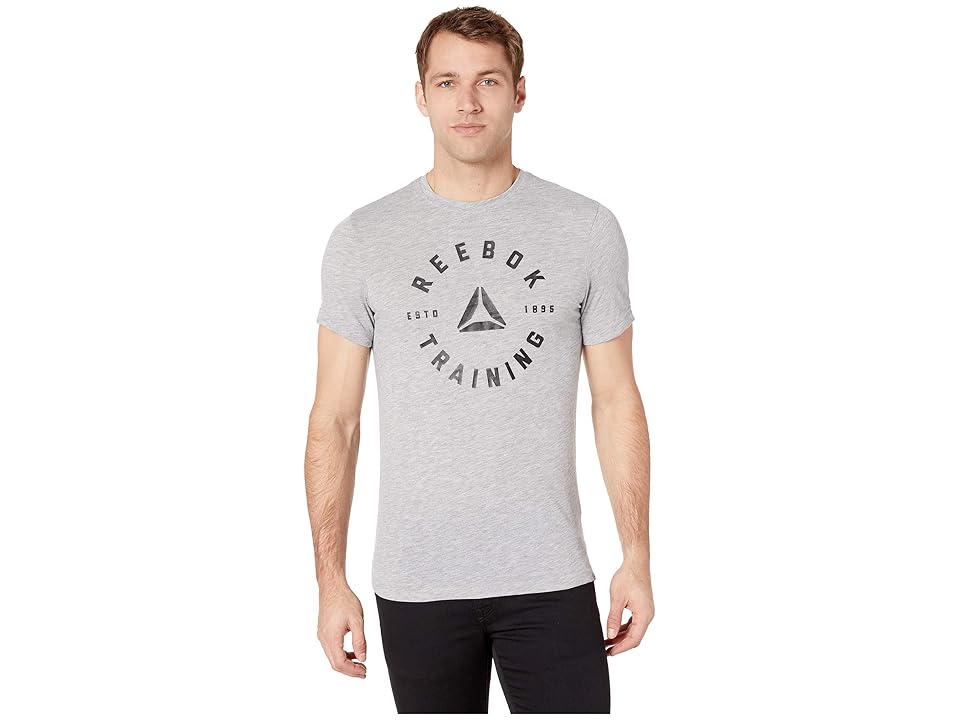 

Reebok Graphic Training Speedwick Tee (Medium Grey Heather) Men's Clothing, Gray
