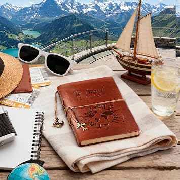 Travel Journal Leather Notebook A5 for Women Men