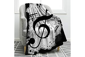 Jekeno Luxury Plush Music Note Decorative Blanket Perfect for Women, Men, Boys,...