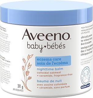 Aveeno Baby Eczema Care Nighttime Balm Body Lotion, Fragrance-Free, 311g | Soothing Colloidal Oat & Ceramide, for Dry, Itc...