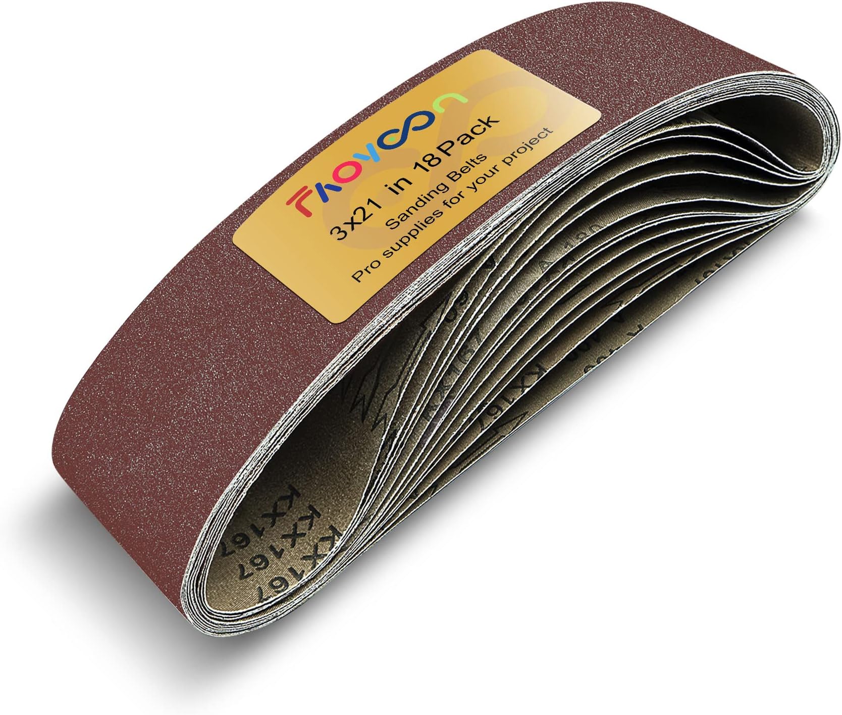 Tonmp 15 PCS 3" x 21" Premium Sander Belts 5 Each of 40 80 120 Grit