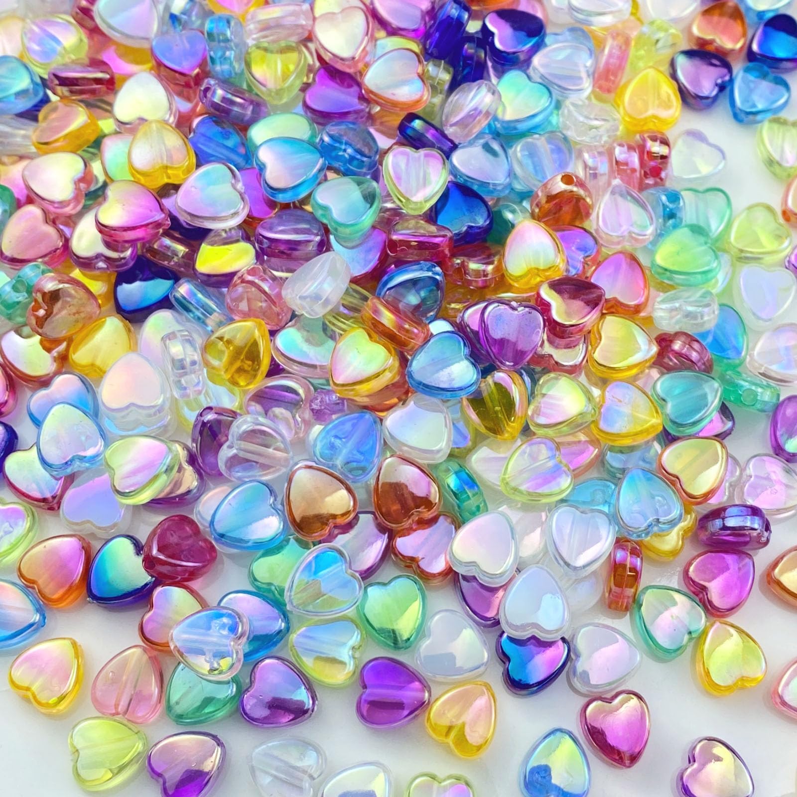 VEINTI+1 Acrylic Heart Earrings - Transparent Candy Color Charm Studs - View #3