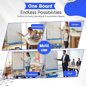 LUXOR Classroom Chart Stand with Storage Bins