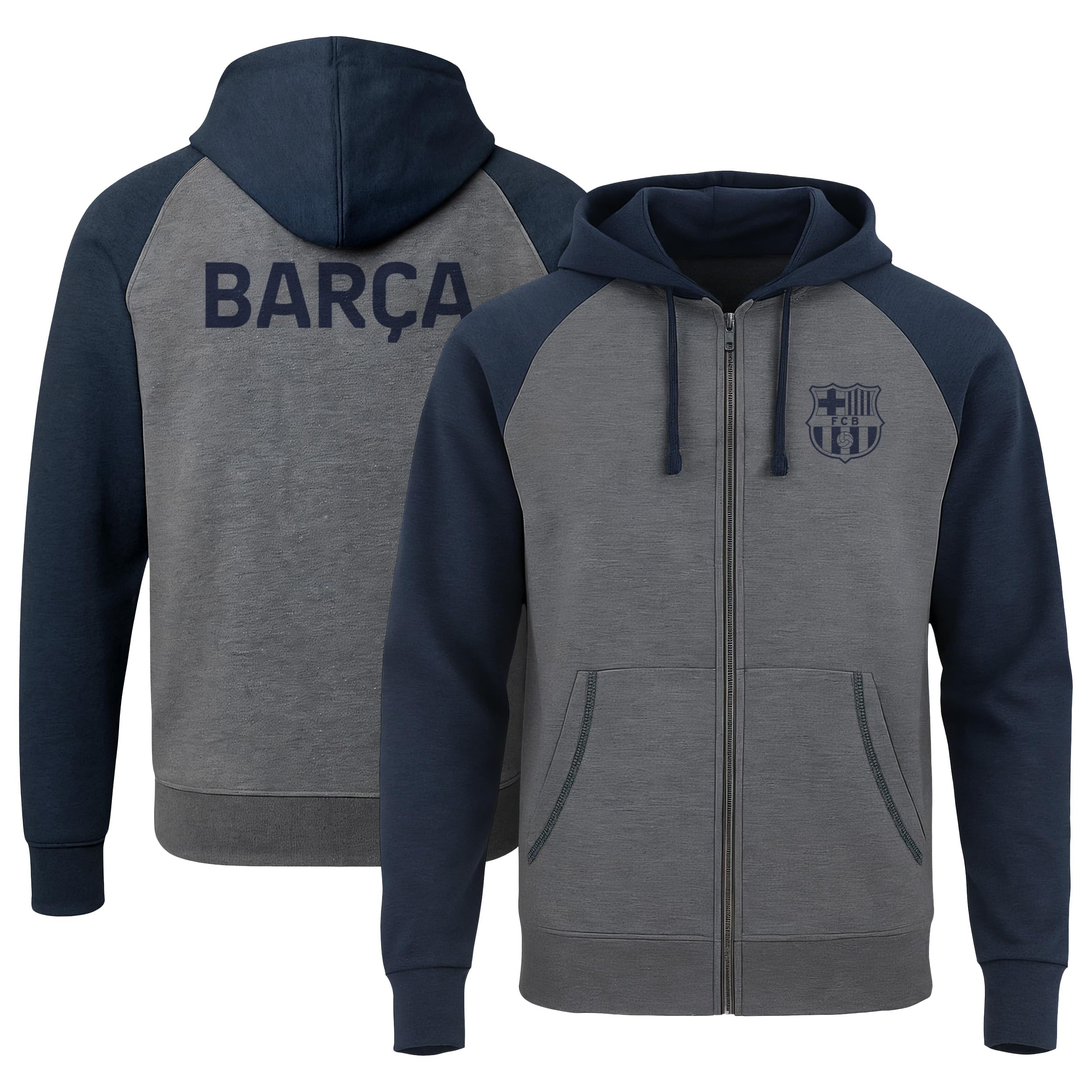 Icon Sports Męska lekka bluza z kapturem na zamek błyskawiczny, granatowy, M