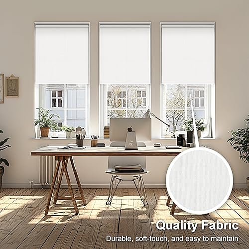 Miniatura 5 de CHICOLOGY - Persianas enrollables, cortinas de ventana, para el hogar, accesorio de ventana, sin cordón, persianas de puerta, blanco urbano