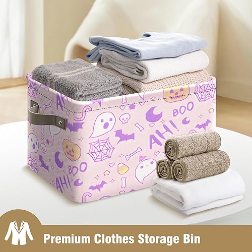 Miniatura 6 de Cesta de almacenamiento de Halloween, cubos organizadores, cestas de abucheo, bolsas de dulce o truco, organizador plegable, cesta espeluznante para