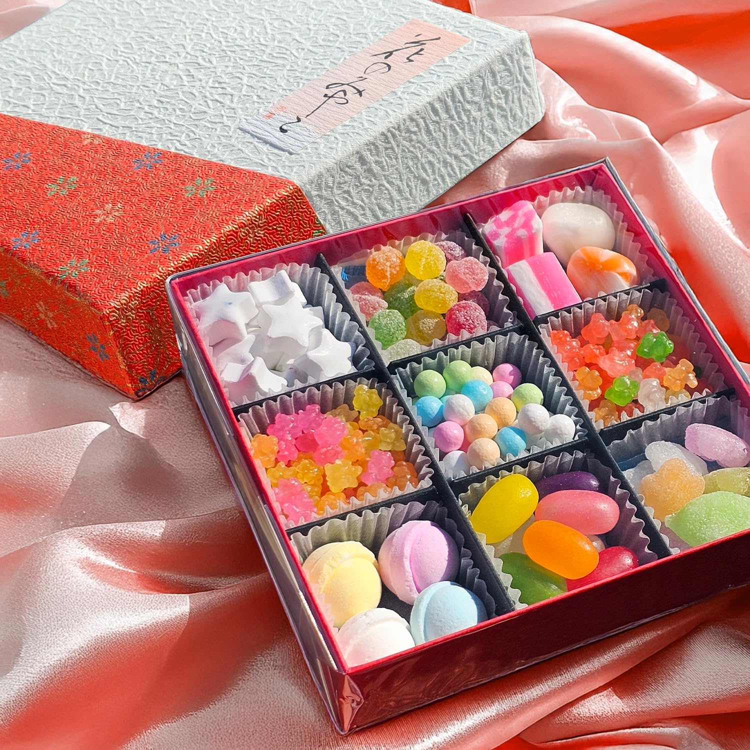 富久屋 京菓子小箱 花の都 1箱 金平糖や京飴やラムネ9種の詰合せ 包装済み ギフトメッセージ対応