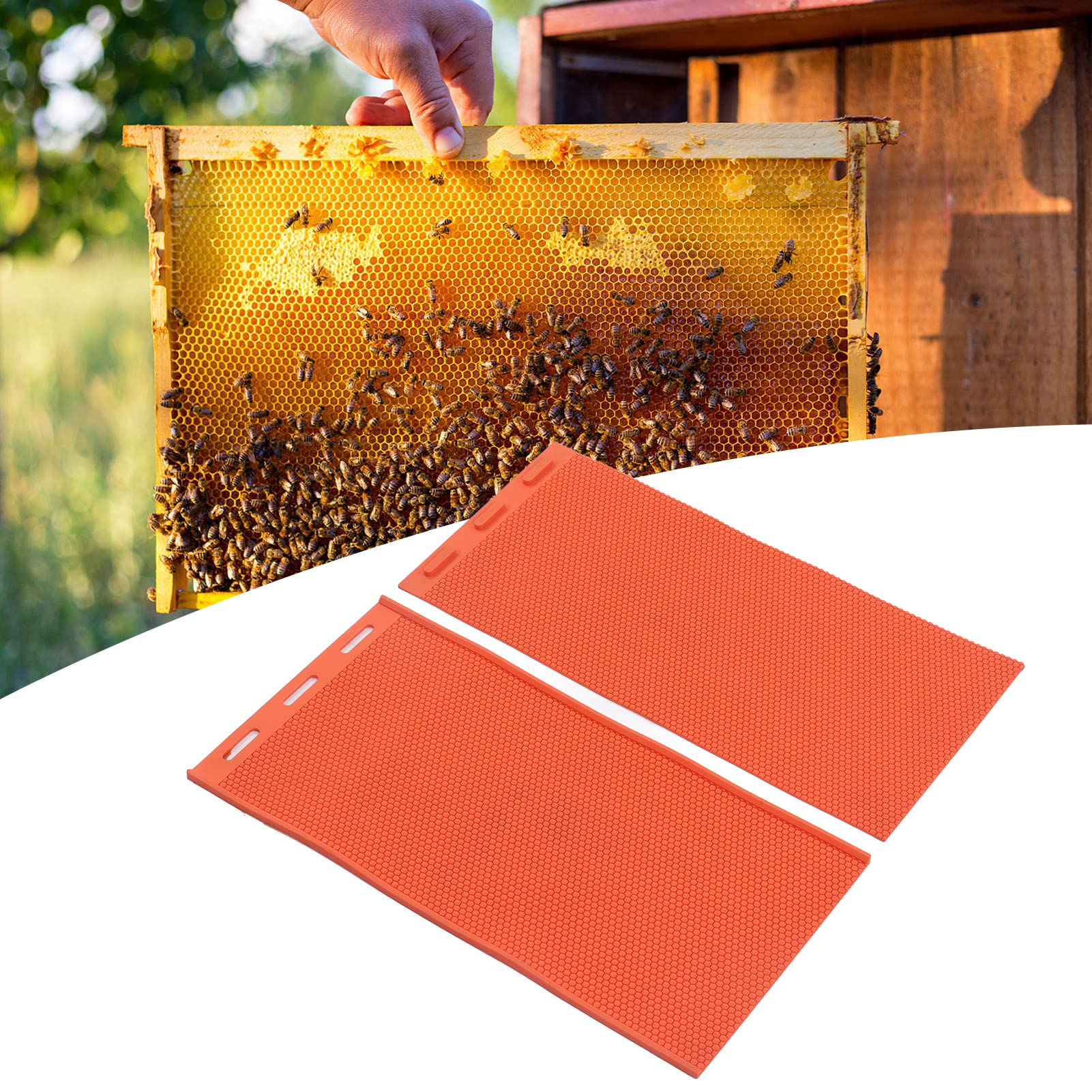 Moule Presse en Cire d'Abeille, 2 Pièces en Silicone Pliable, Embosseur Flexible pour Feuilles de Nid d'Abeilles