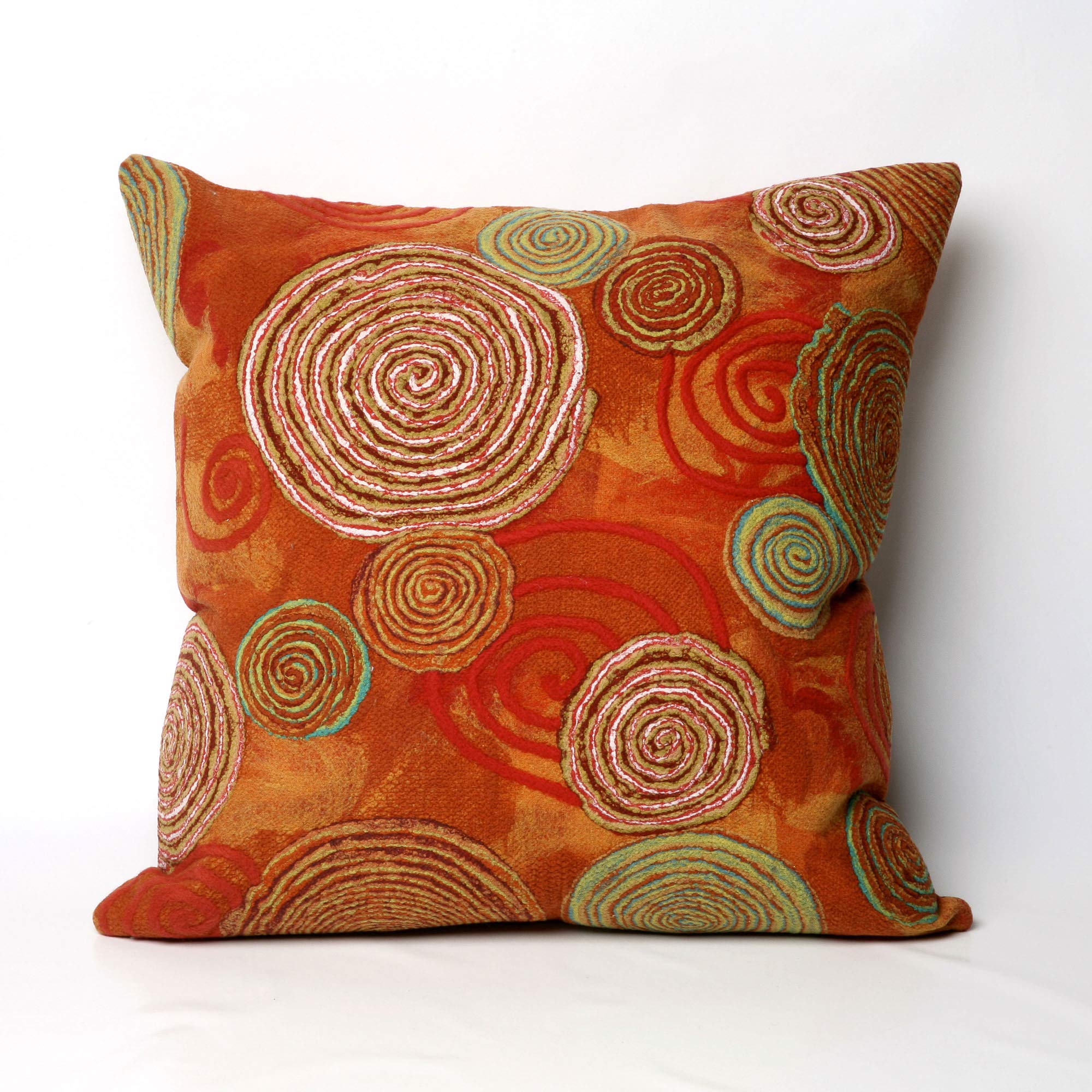 Liora Manne Visions III Indoor/Outdoor Handmade Pillow - Contemporary Graphic Casual Accent (Graffiti Swirl Warm) (20" Square)