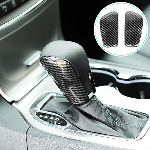 SQQP Cubierta de la perilla de la palanca de cambios de fibra de carbono para Jeep Grand Cherokee 2017-2021 (fibra de carbono)