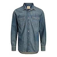 Jack & Jones Jjivincent Jjshirt Sq 844 Noos, Blu Denim