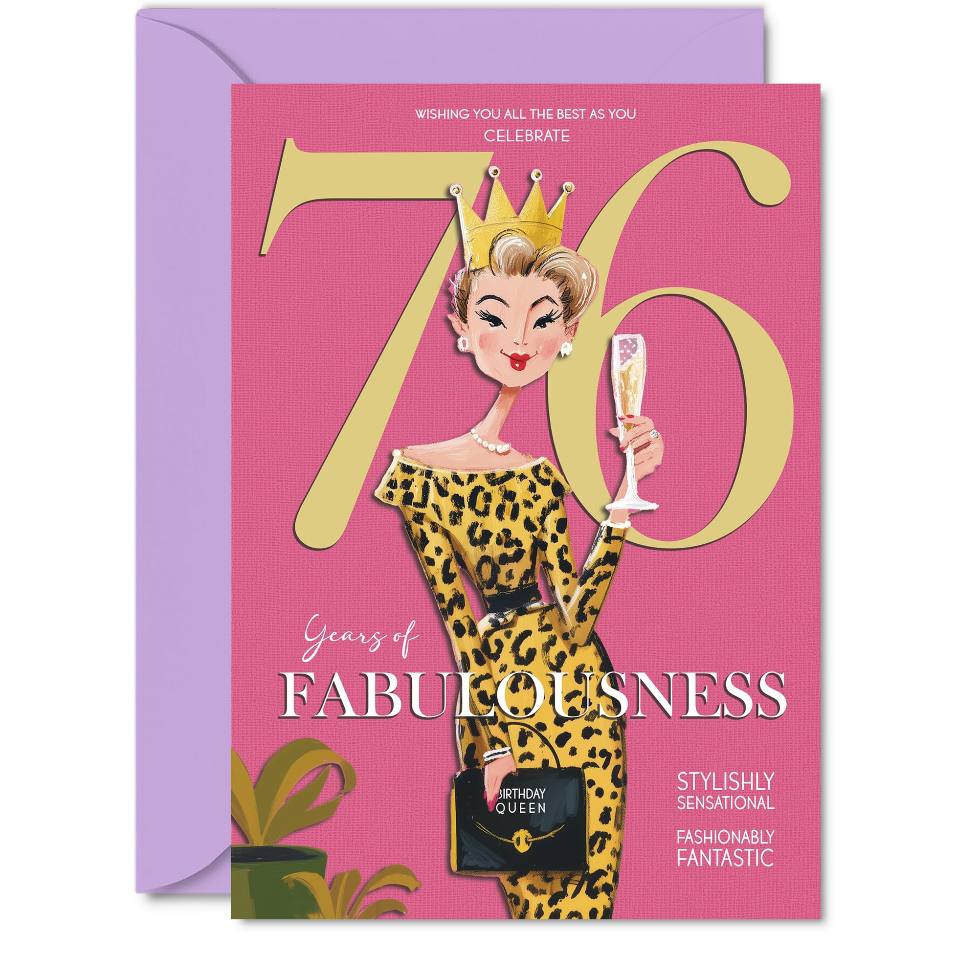 76th Birthday Cards for Women - Years Of Fabulousness - Happy Birthday Card for 76 Year Old Woman Wife Grandma Sister Nanny, 5x7 Inch Bday Greeting Cards