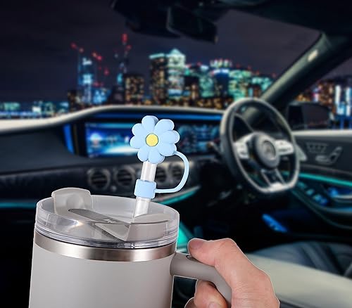 Miniatura 5 de Funda de popote de silicona para Stanley Cup, 10 unidades, puntas de popote reutilizables de 0.394 pulgadas (0.394 in), accesorios Stanley a prueba